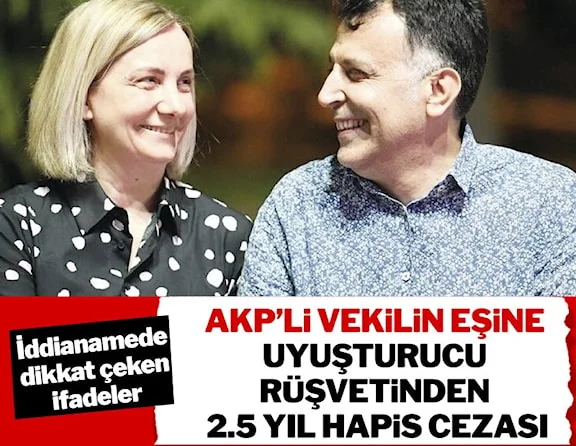 AKP Kocaeli Milletvekili Emine Zeybek’in eşi eski savcı Faruk Sarıoğlu, uyuşturucu dosyasında rüşvet verilmesine aracılık etmekten 2 yıl 6 ay hapis cezası aldı.