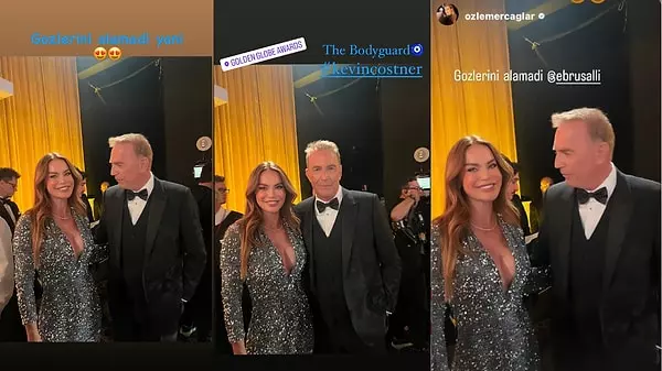 Ebru Şallı ve 25 Kasım'dan bu yana hakkında yakalama kararı bulunan eşi Uğur Akkuş, Altın Küre Ödül Töreni’ne katıldı, Dünya yıldızlarıyla fotoğraf çektirdi